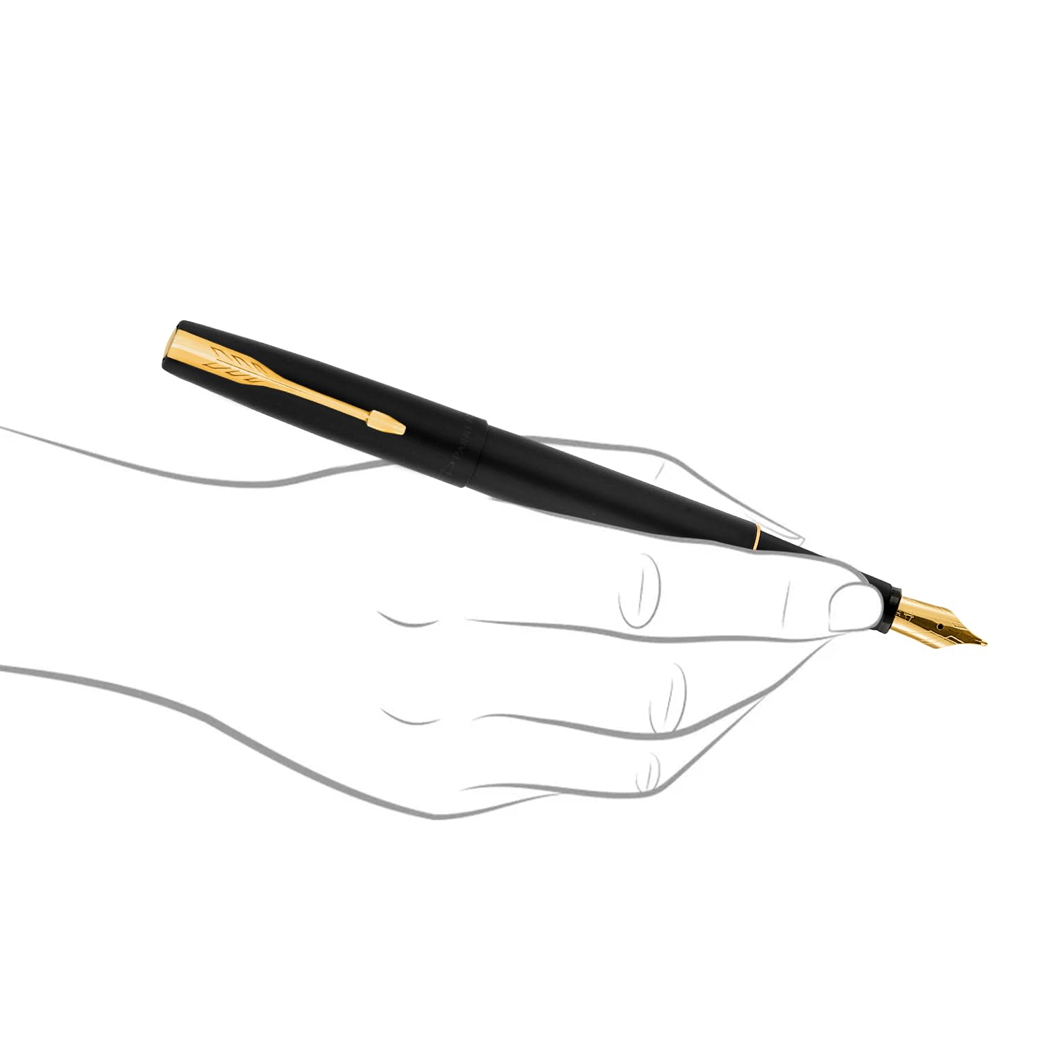 Amazon | Parker Frontier Matte Black (Gold Nib) GT Fountain Pen